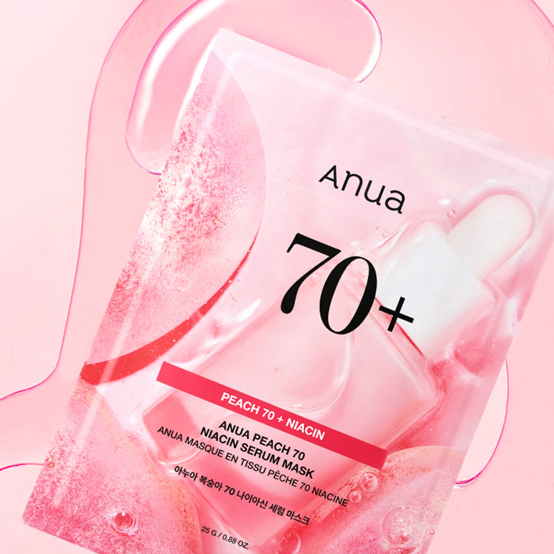 Anua Peach 70% Niacin Serum Mask - application