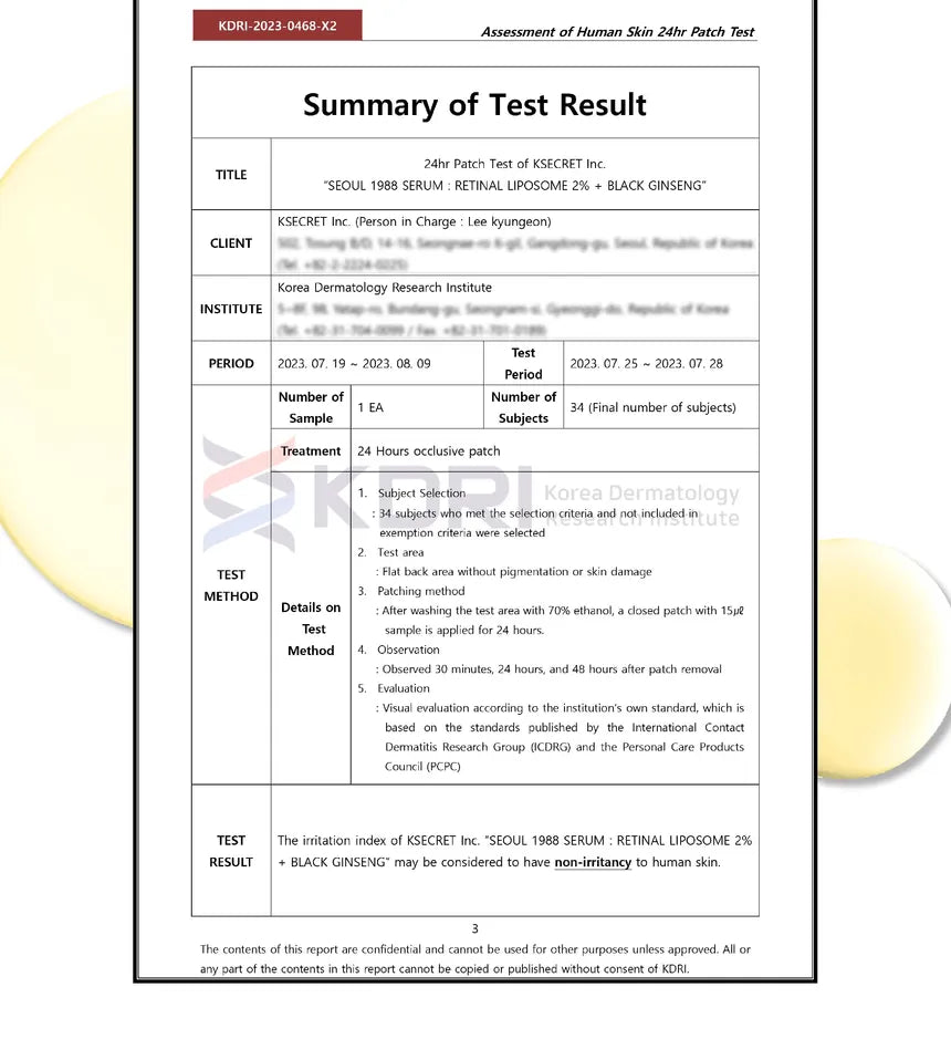 KSECRET - SEOUL 1988 Serum : Retinal Liposome 2% + Black Ginseng
